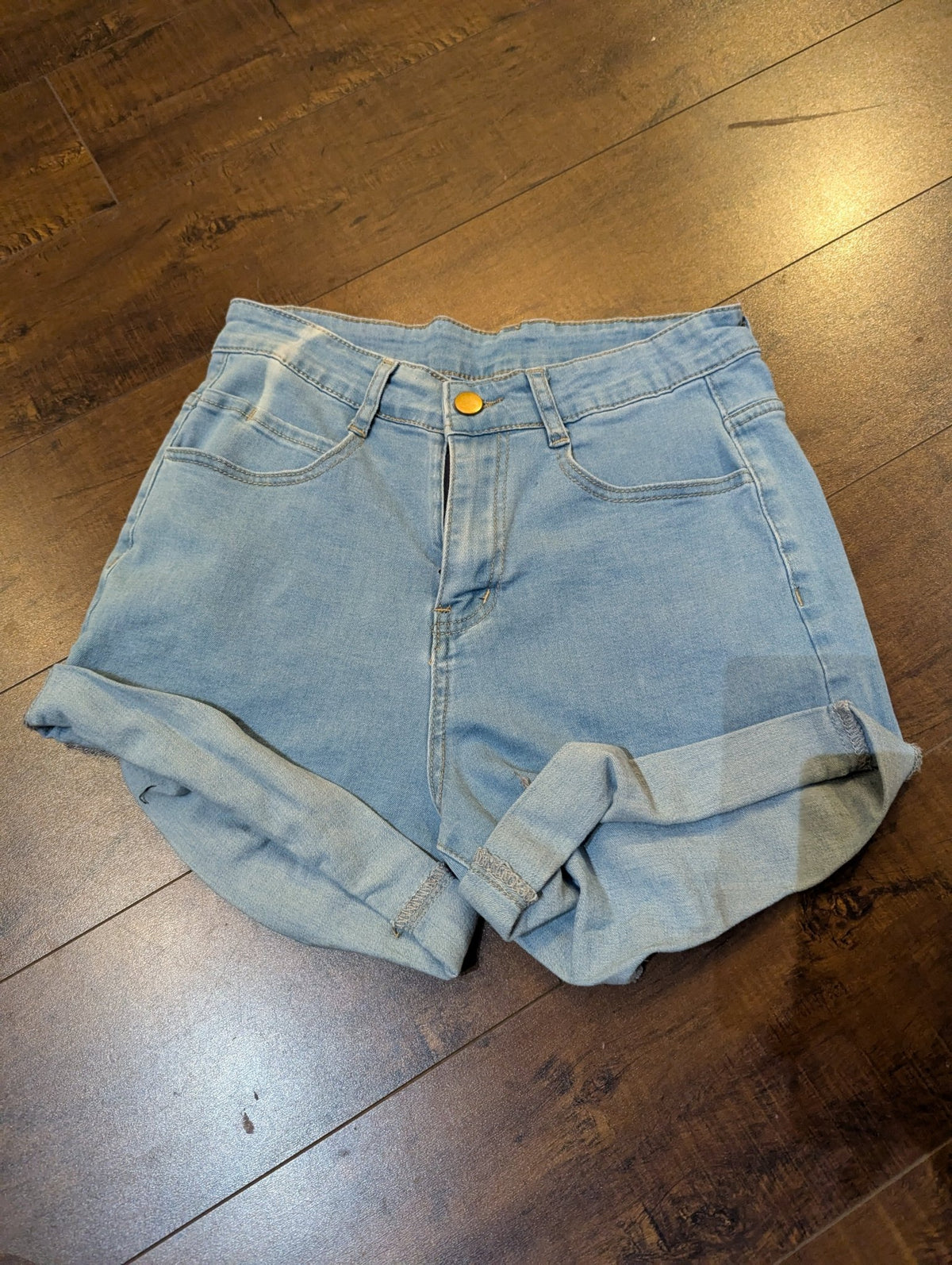 SAMPLE SALE - Blue Denim High Waisted Shorts Size Small (New) - Neon Cowboys - 