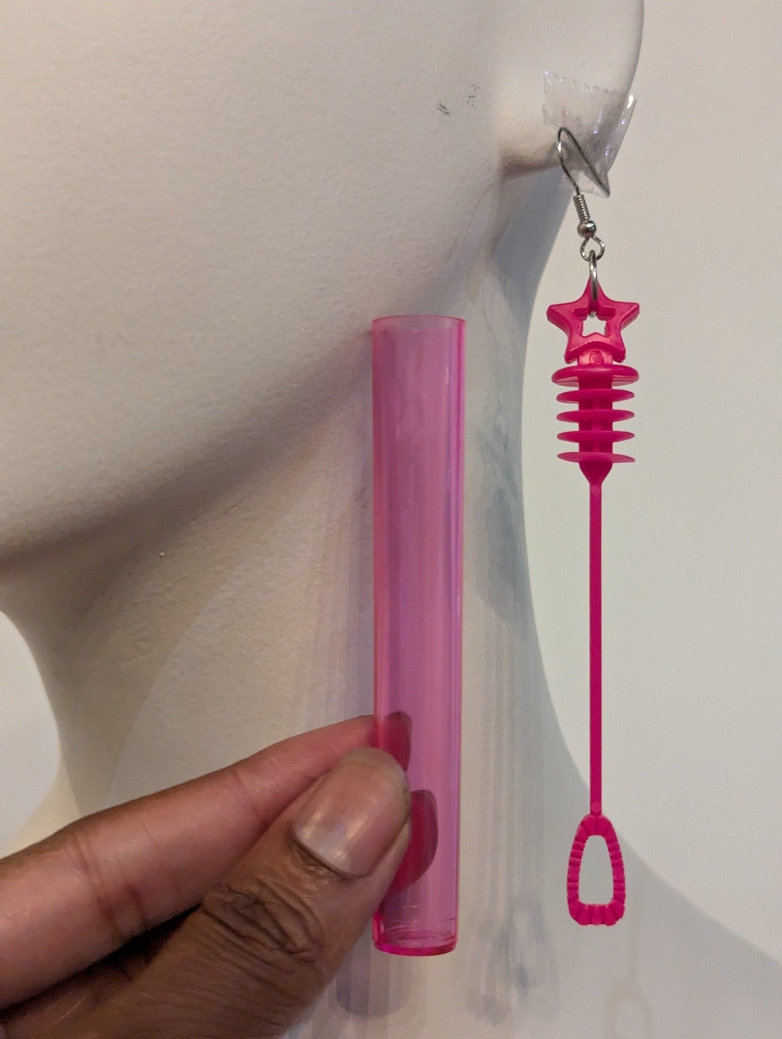 SAMPLE SALE - Bubble Wand Earring Pair (Bubble Liquid not included due to shipping) - Neon Cowboys - 