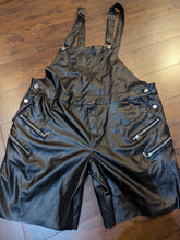 SAMPLE SALE - Faux Leather Short Overalls with Zipper Details Size 24 (New) - Neon Cowboys - 