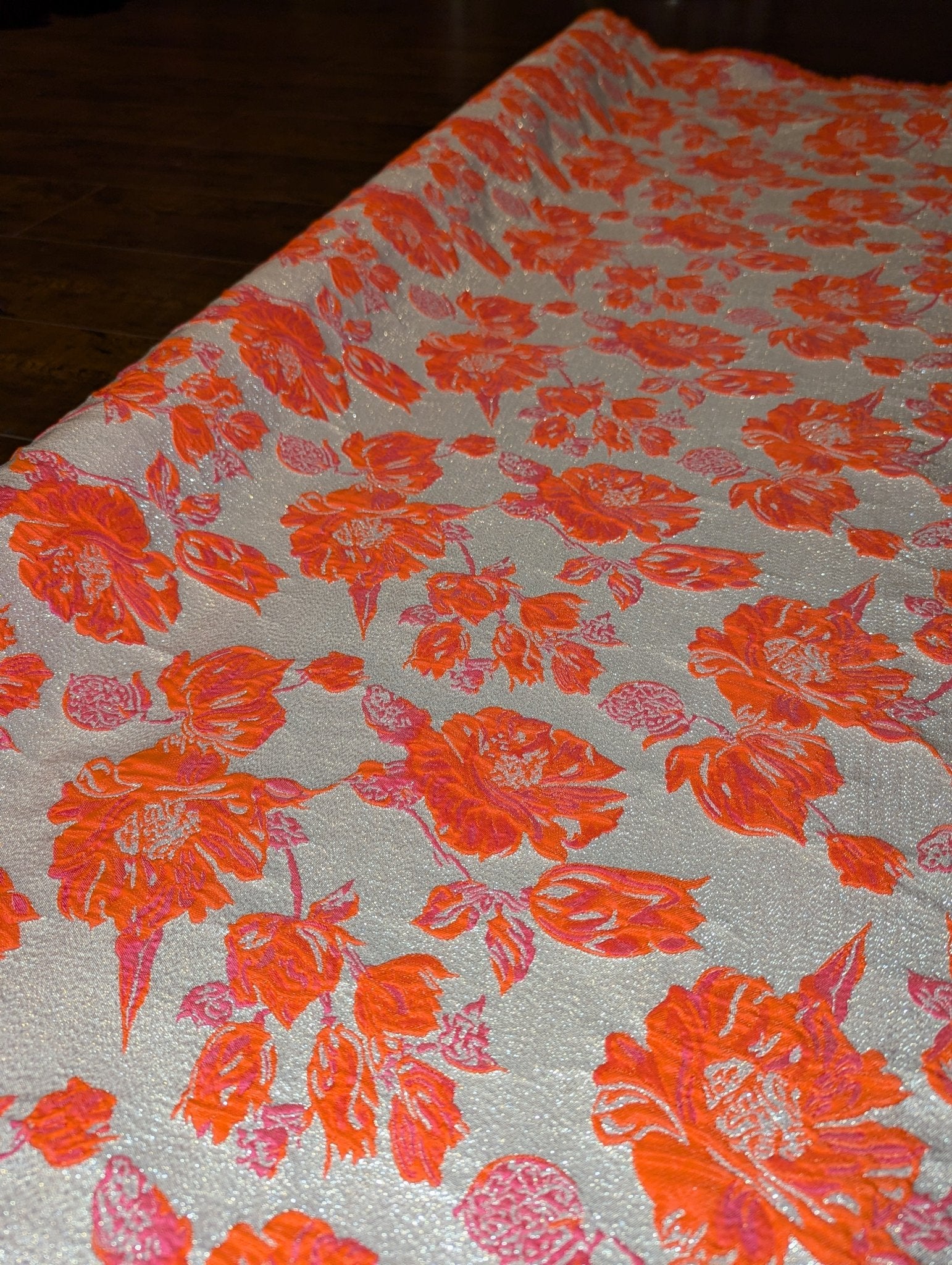 SAMPLE SALE - Glitter Neon Floral Fabric (50" x 78") - Neon Cowboys - 