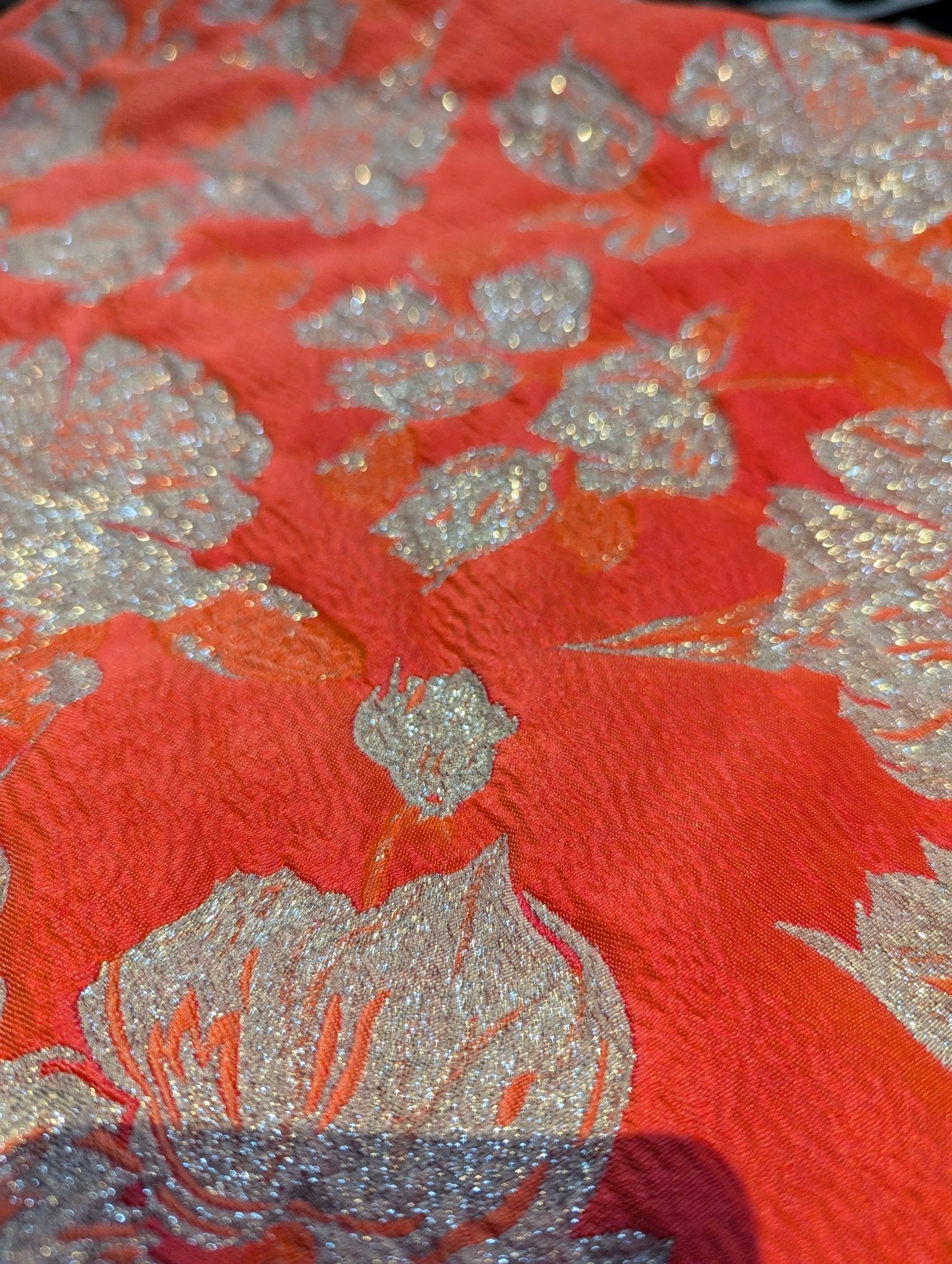 SAMPLE SALE - Glitter Neon Floral Fabric (50" x 78") - Neon Cowboys - 