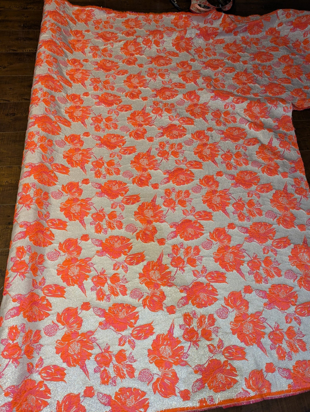 SAMPLE SALE - Glitter Neon Floral Fabric (50" x 78") - Neon Cowboys - 