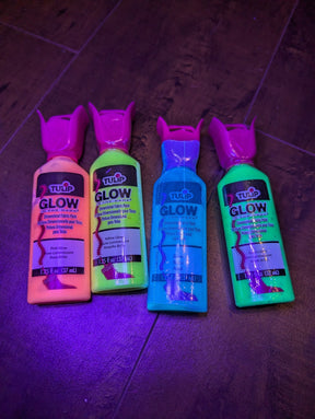 SAMPLE SALE - Glow - in - the - Dark Fabric Paint (4 Pack Bundle. New) - Neon Cowboys - 