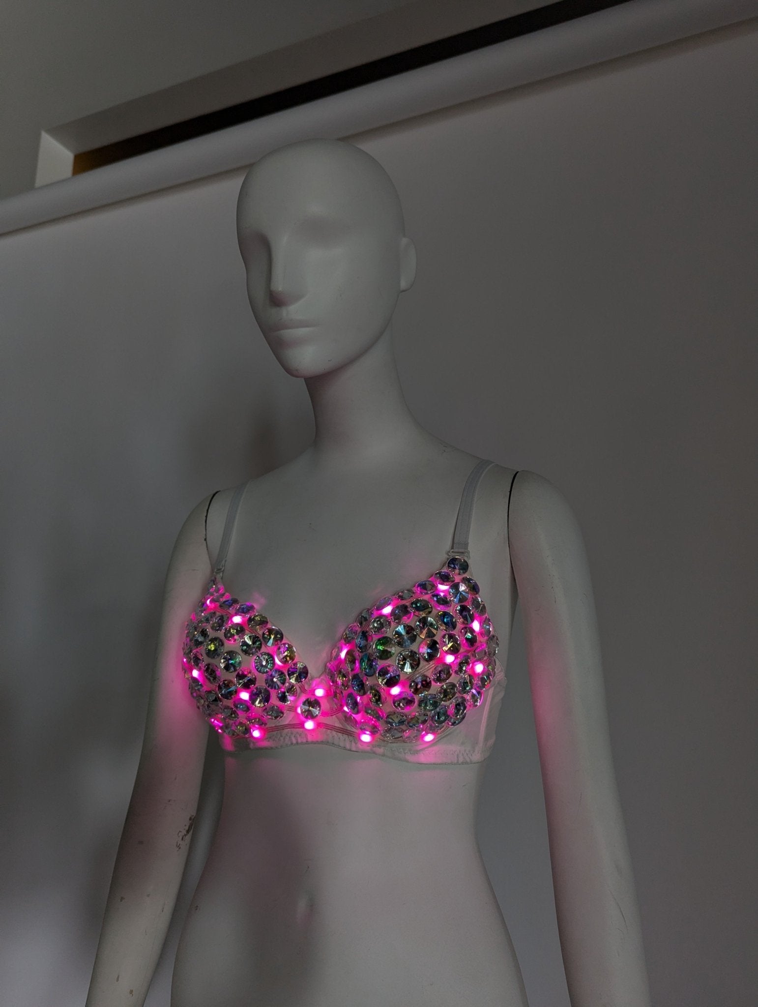 SAMPLE SALE - LED Rhinestone Bra + Tutu (size small) : FINAL SALE - Neon Cowboys - 