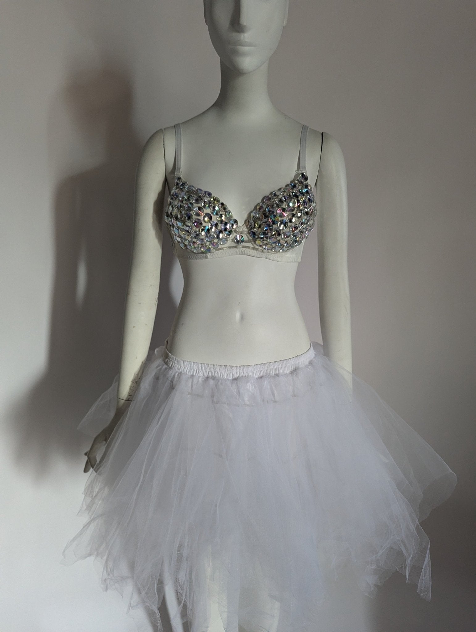 SAMPLE SALE - LED Rhinestone Bra + Tutu (size small) : FINAL SALE - Neon Cowboys - 