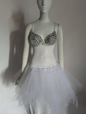 SAMPLE SALE - LED Rhinestone Bra + Tutu (size small) : FINAL SALE - Neon Cowboys - 