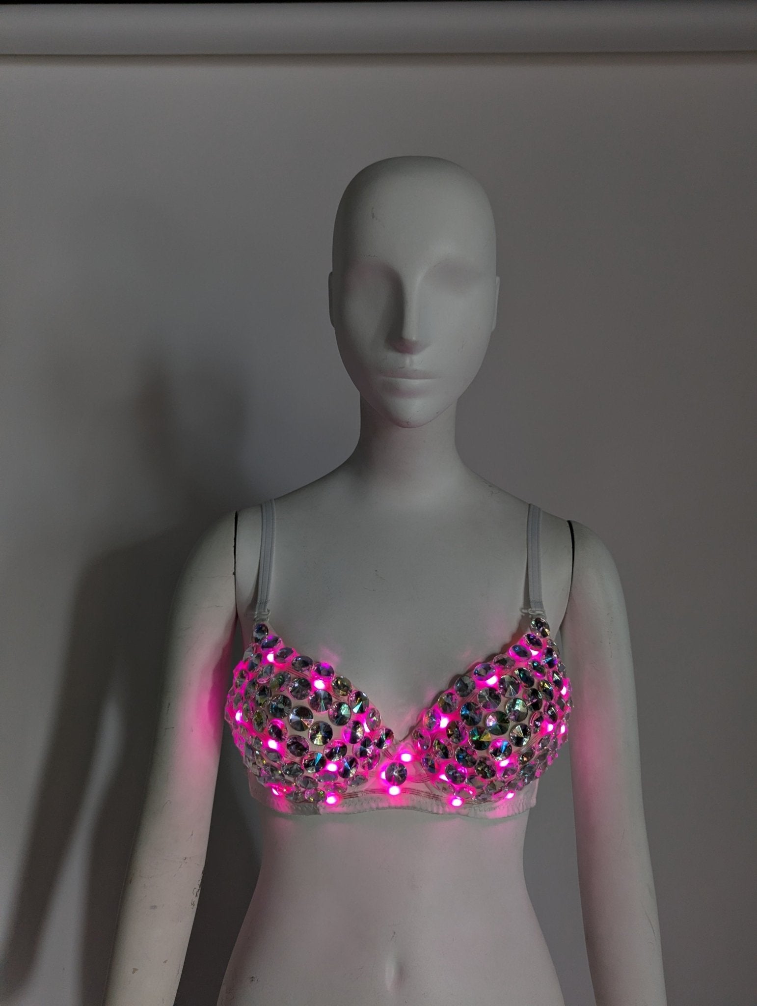 SAMPLE SALE - LED Rhinestone Bra + Tutu (size small) : FINAL SALE - Neon Cowboys - 