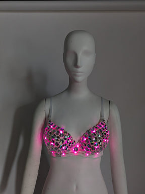 SAMPLE SALE - LED Rhinestone Bra + Tutu (size small) : FINAL SALE - Neon Cowboys - 