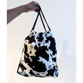 SAMPLE SALE - Logo Cowprint Drawstring Backpack - FINAL SALE - Neon Cowboys - 