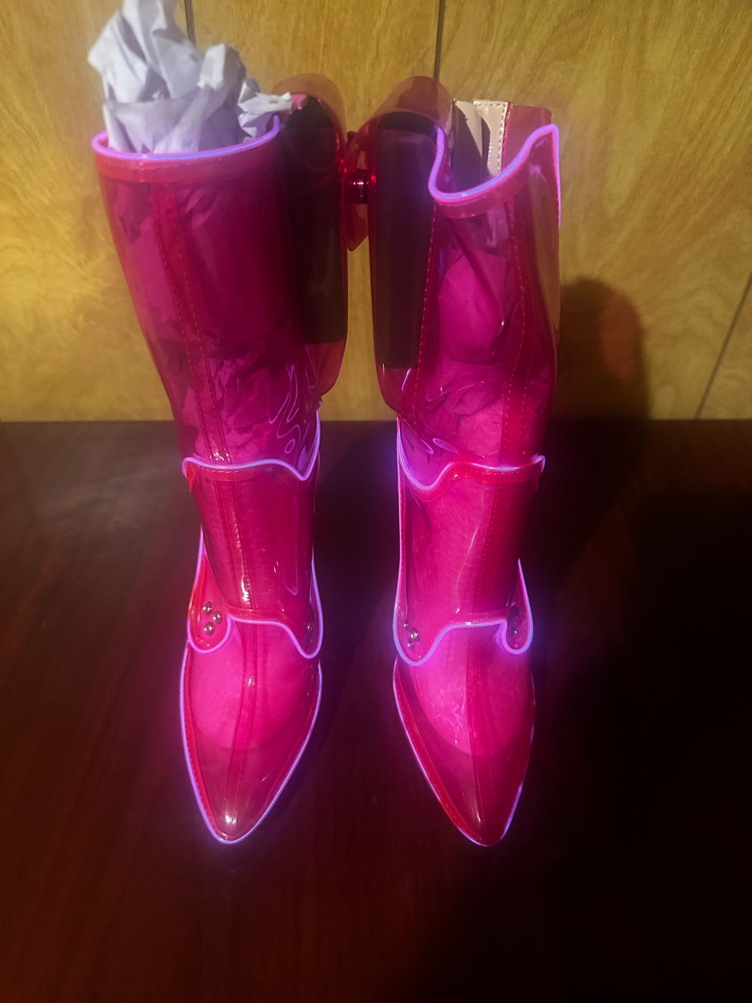 SAMPLE SALE  # 3 - OPM Boot As is Pink size 5 Spotty Lights  (FINAL SALE)