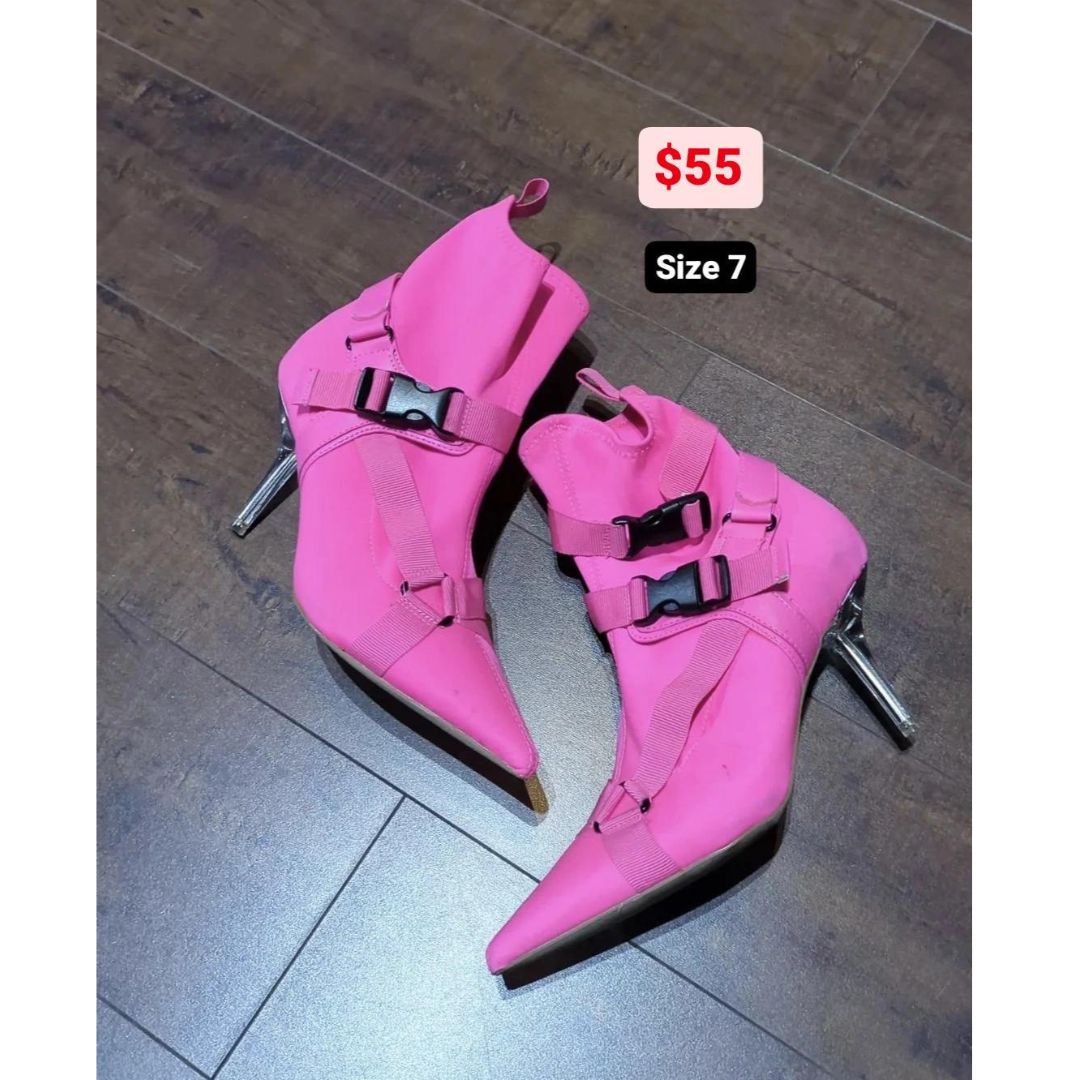 SAMPLE SALE - Pink Neoprene Booties - FINAL SALE - Neon Cowboys - 