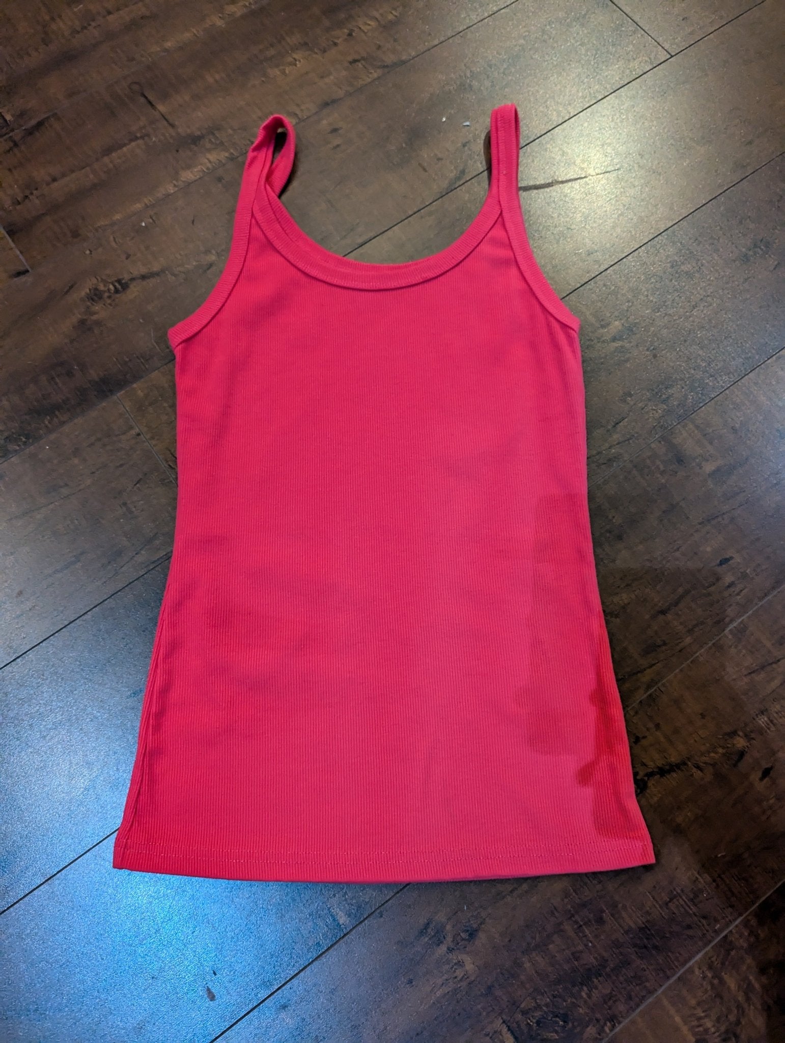 SAMPLE SALE - Pink Ribbed Tank Top Size Small (New) - Neon Cowboys - 