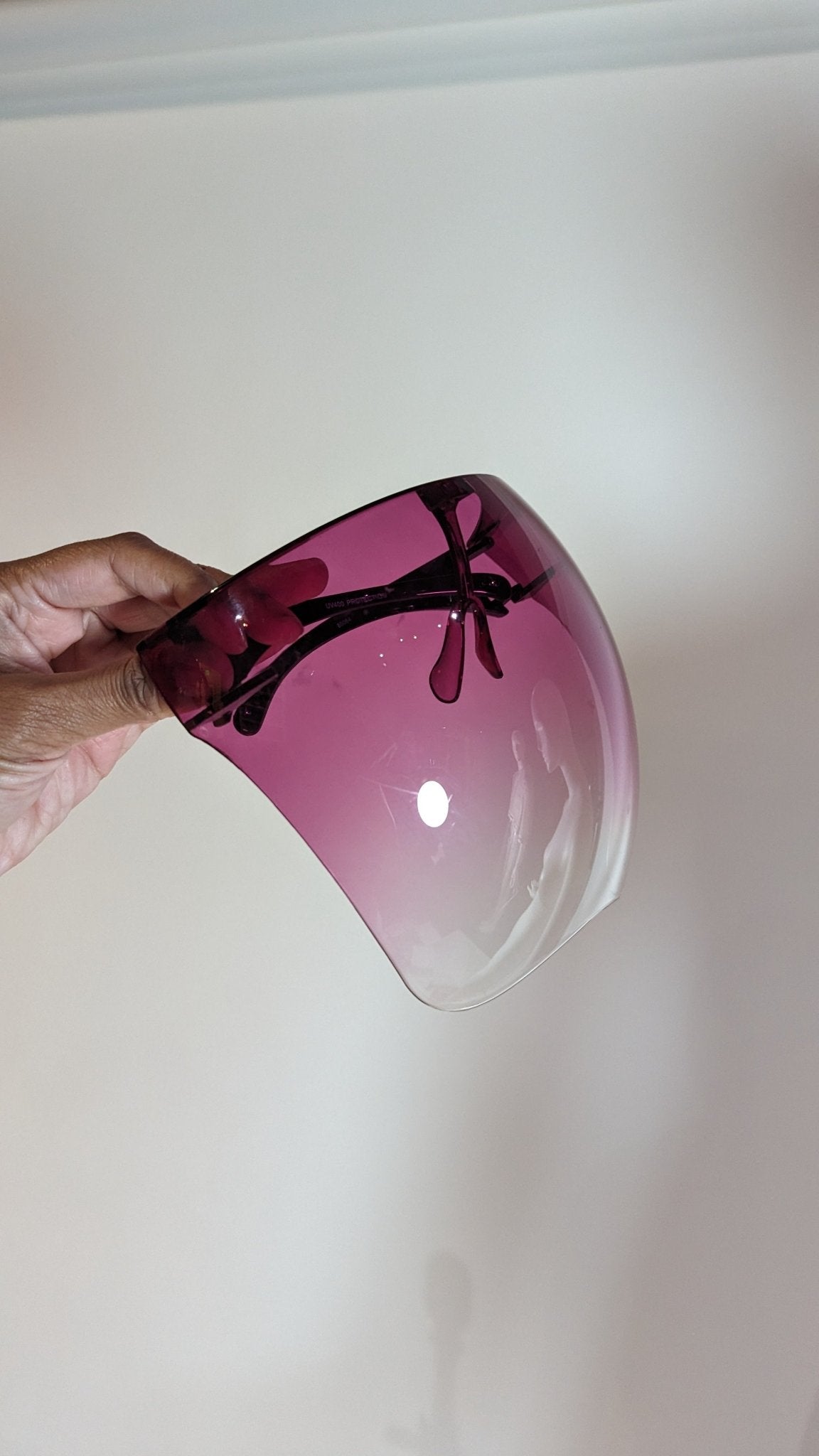 SAMPLE SALE - Purple Ombre Plastic Face Shield - FINAL SALE - Neon Cowboys - 