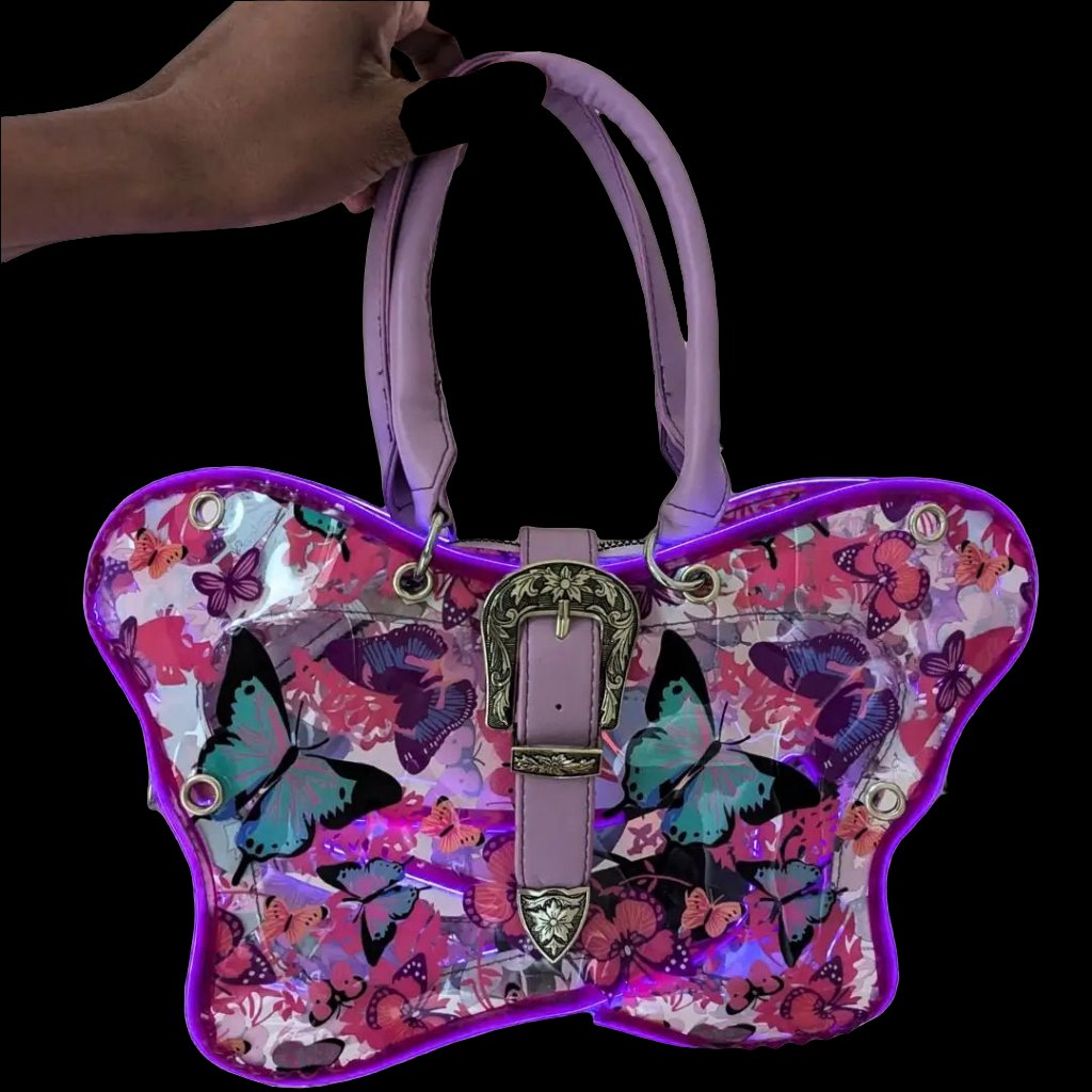 SAMPLE SALE - PVC Butterfly Handbag - Neon Cowboys - 