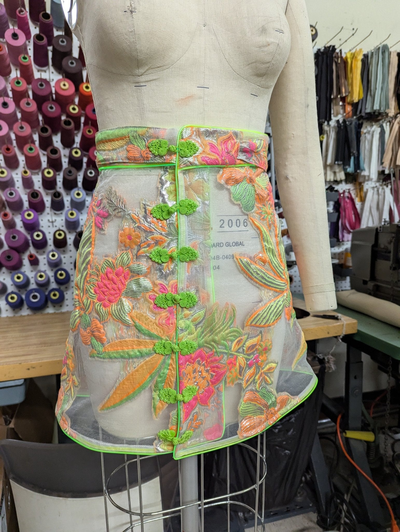 SAMPLE SALE - Transparent Wrap Skirt Size Small - Neon Cowboys - 