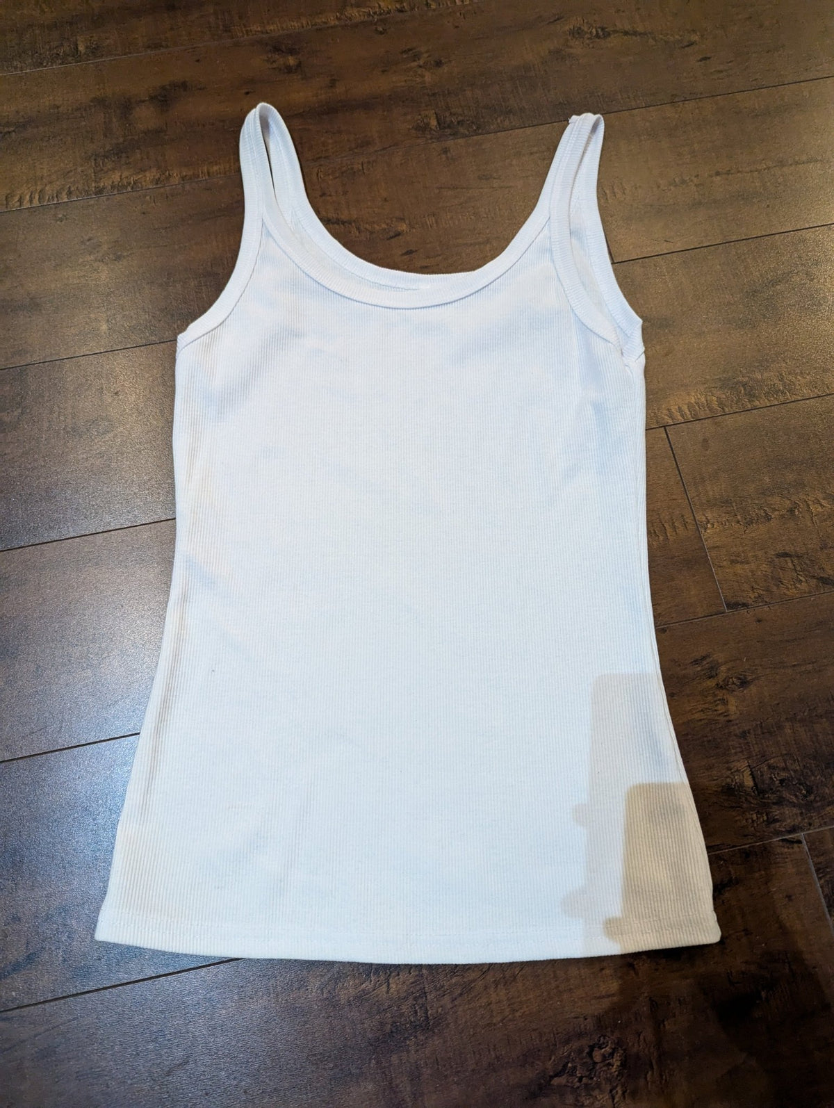 SAMPLE SALE - White Ribbed Tank Top Size Small (New) - Neon Cowboys - 